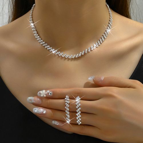 包含核心关键词，如“Bridal Jewelry Set for Women”、“Wedding Necklace and Earrings Set”、“Crystal Pearl Jewelry Set”等。
